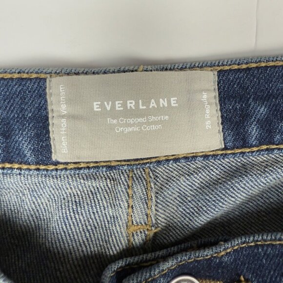 Everlane The Cropped Shortie Organicโ Cotton Denim Blue Jeans Size 25 - Picture 7 of 11